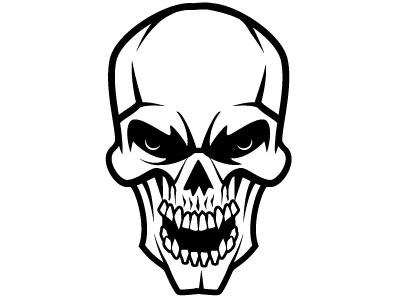 Angry skull vector.