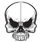 Angry skull clipart.