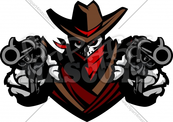 Cowboy Skull Clipart Graphic Vector Logo