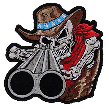 Shotgun Willy Cowboy Skull Patch Small
