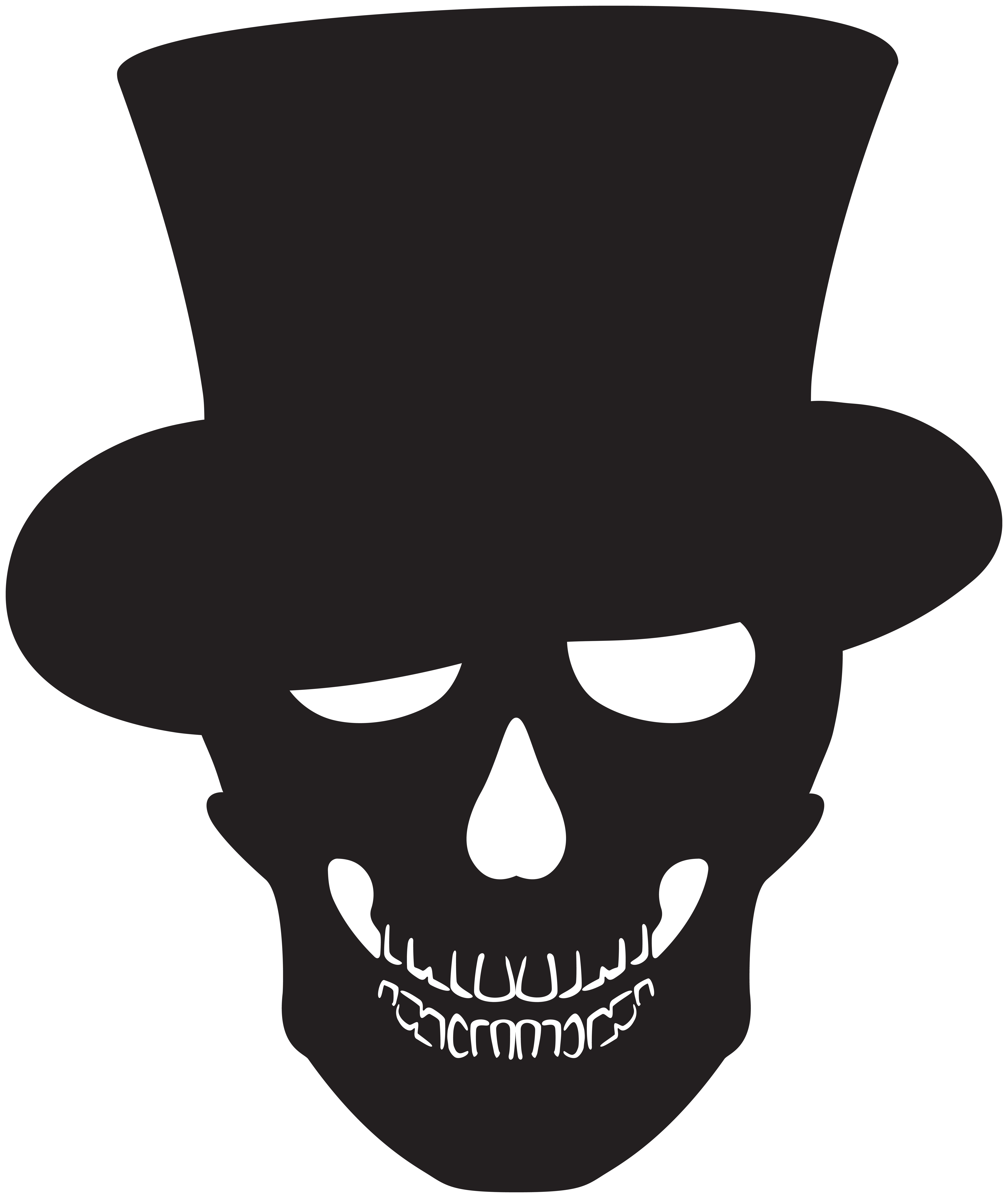 Halloween Skull Silhouette PNG Clip Art
