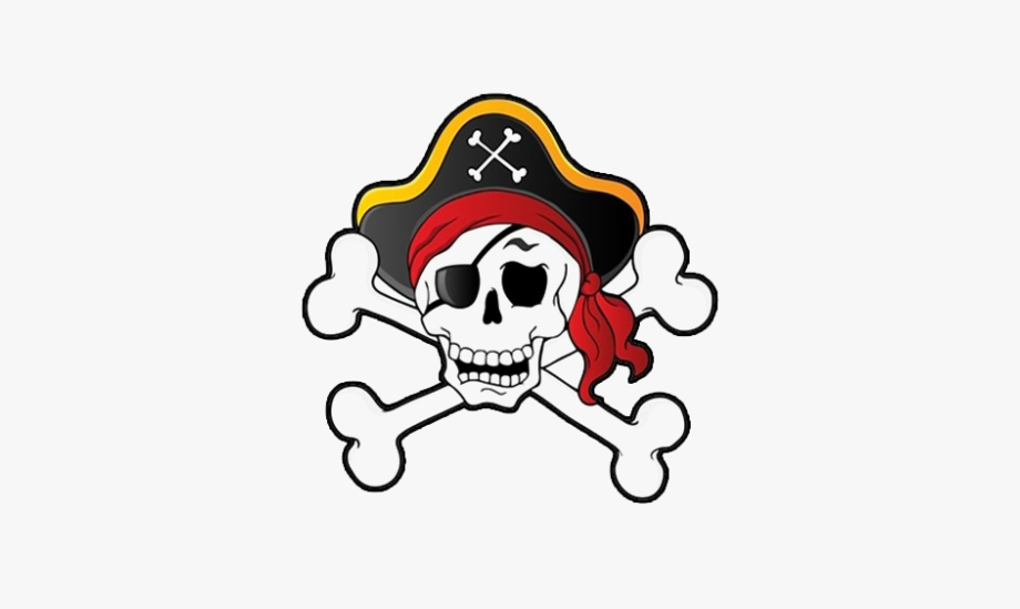 Pirate skull transparent.