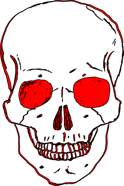 Red skull clip art at vector clip art