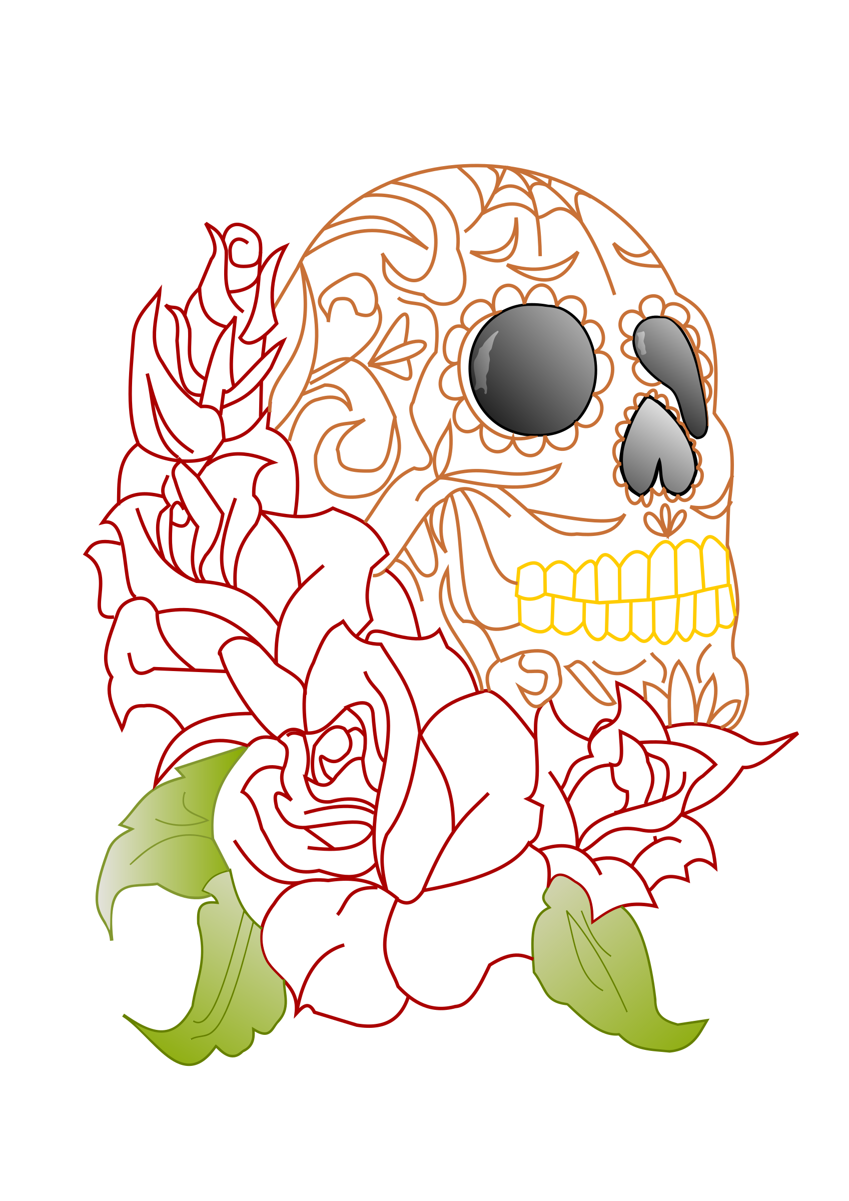 Skull And Roses Clipart