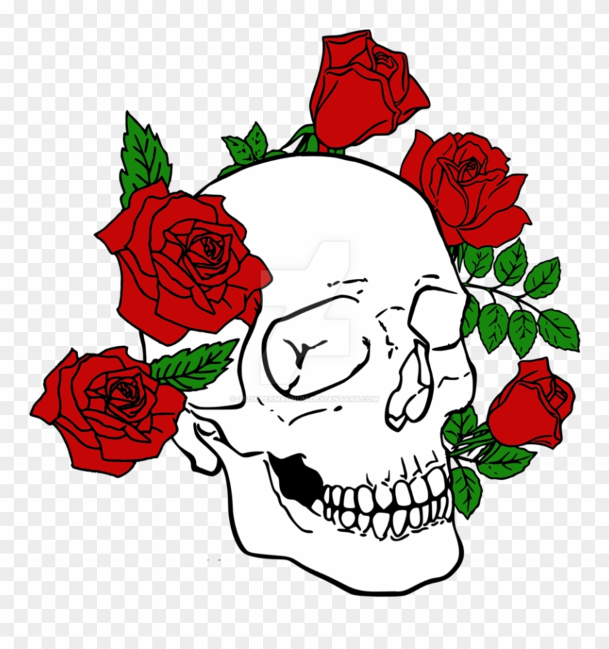 Skull clipart rose.