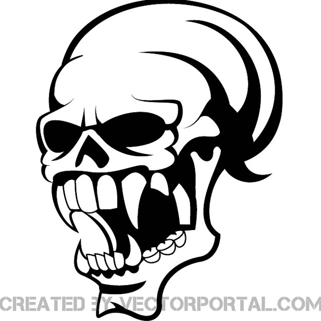 SKULL WITH SCARY TEETH VECTOR IMAGE