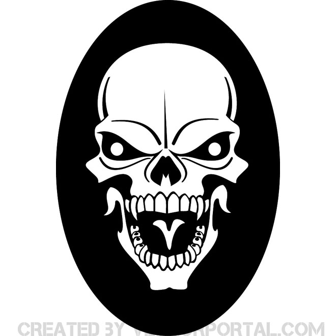 Skull vector clip.