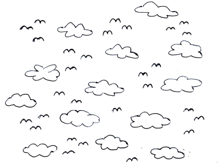 Sky clipart black and white