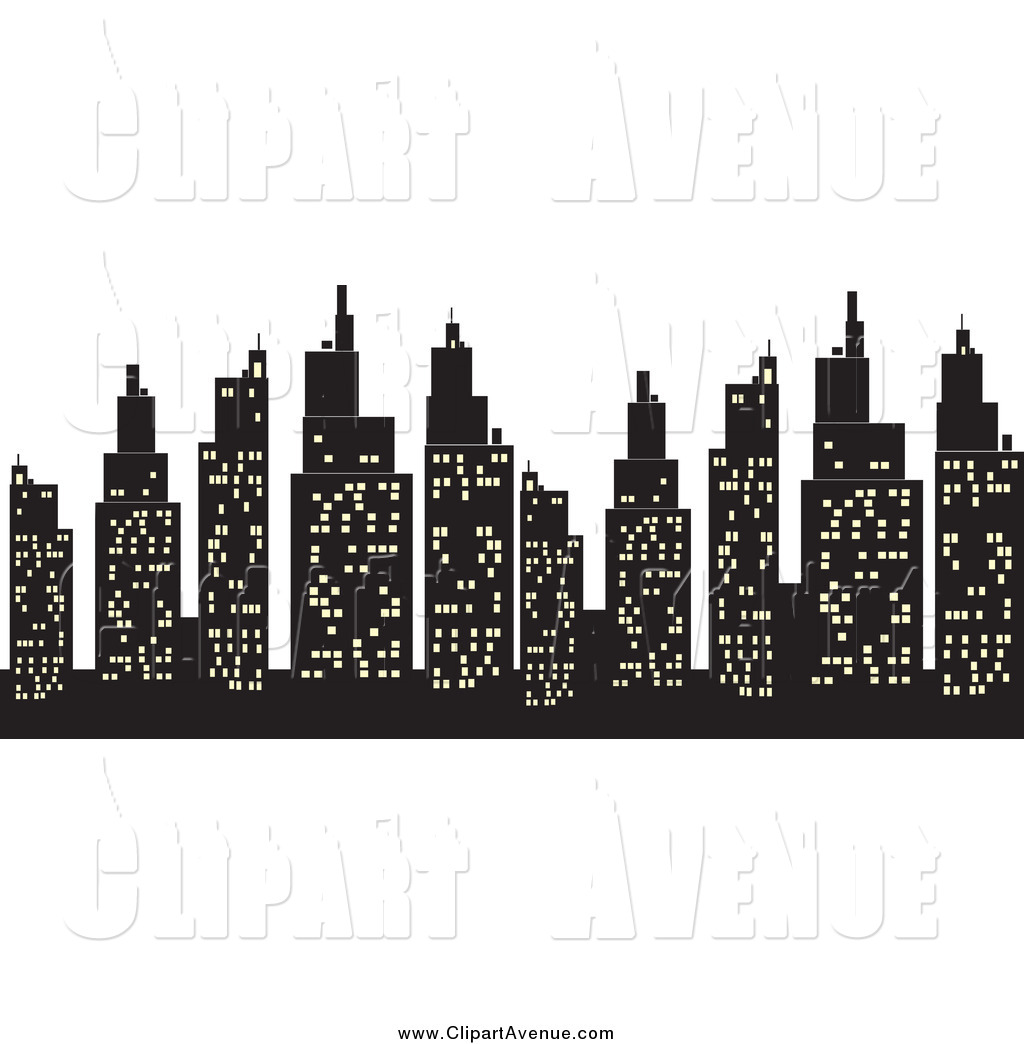 Avenue clipart silhouetted.