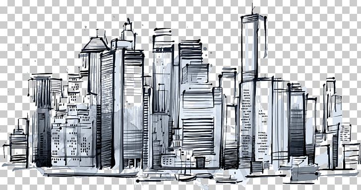 Manhattan Skyline New York Sketch Icon PNG, Clipart