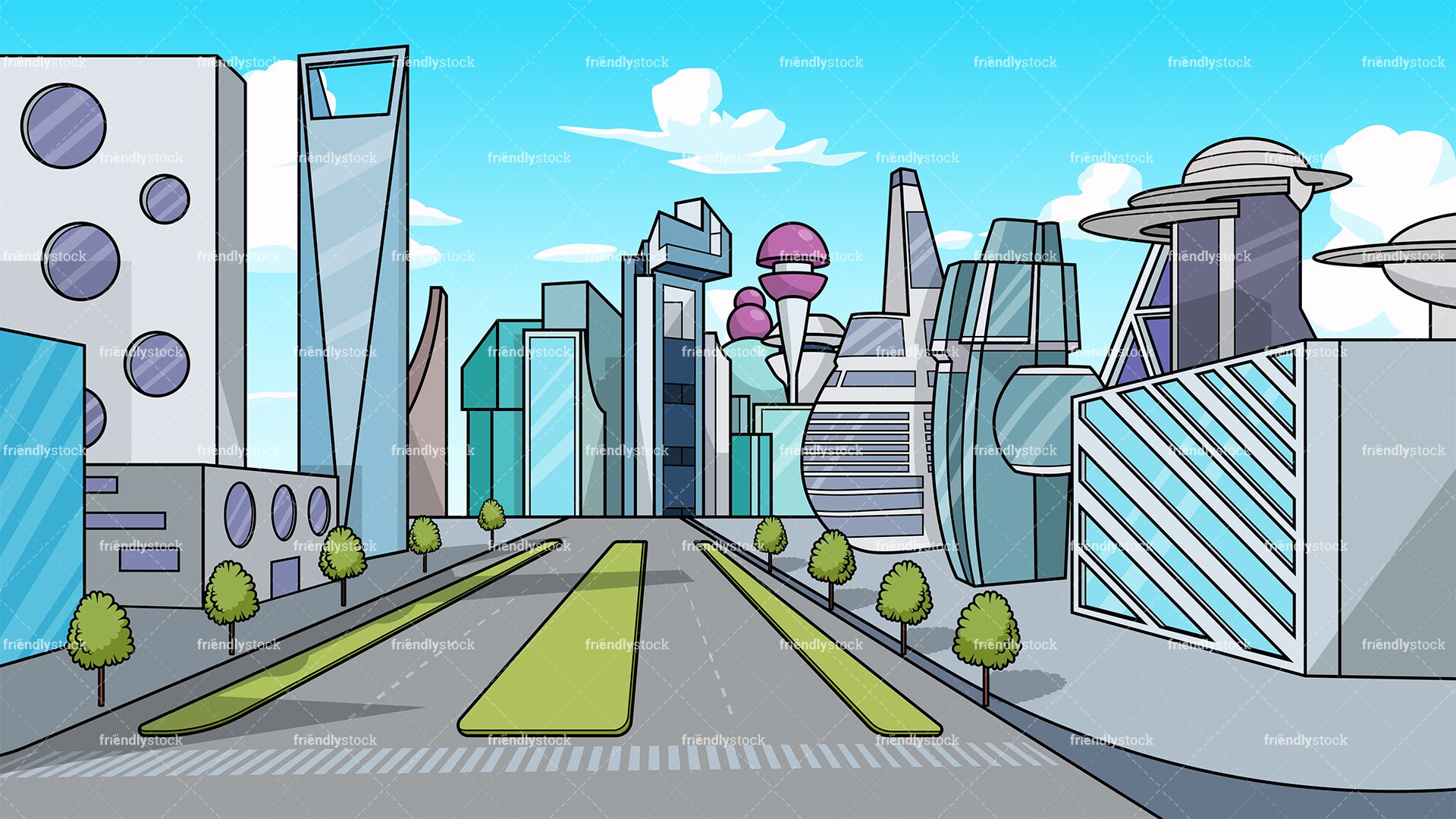 Futuristic city background.