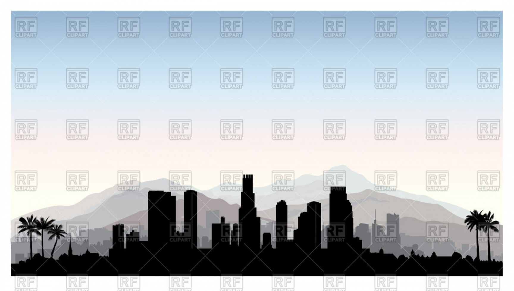 Los Angeles Silhouette City With Skyscraper Buildings Vector