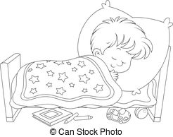 Sleeping clipart black and white