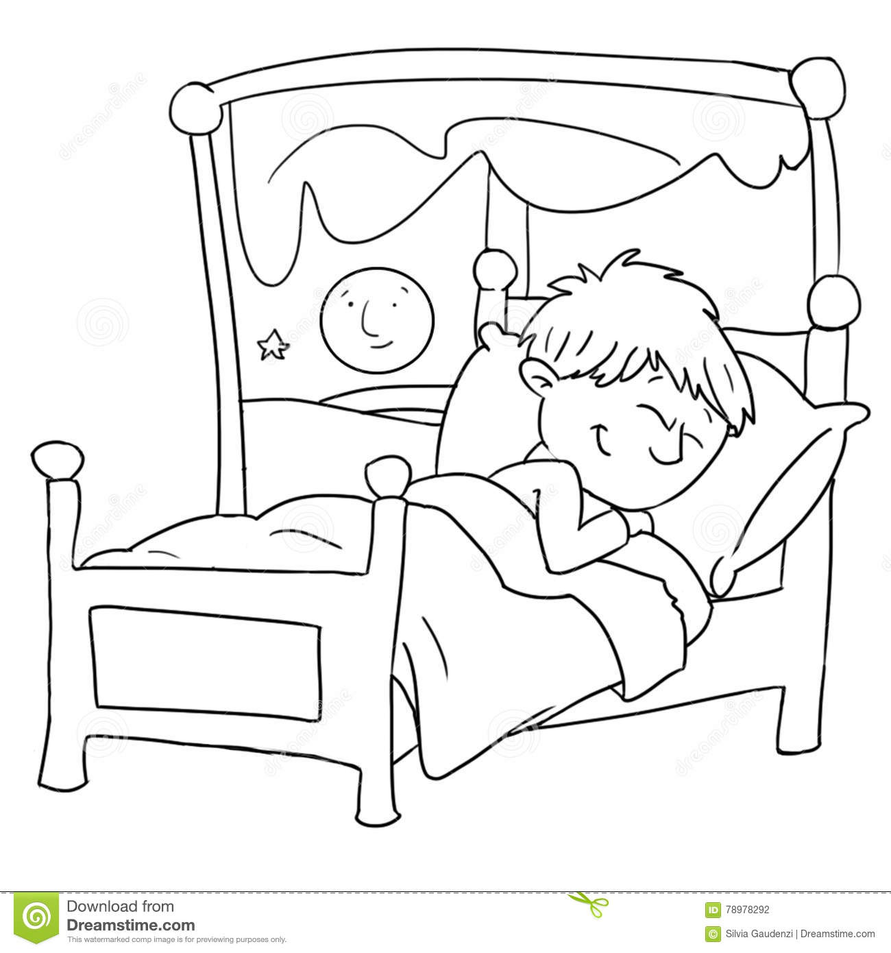 Baby sleeping clipart black and white