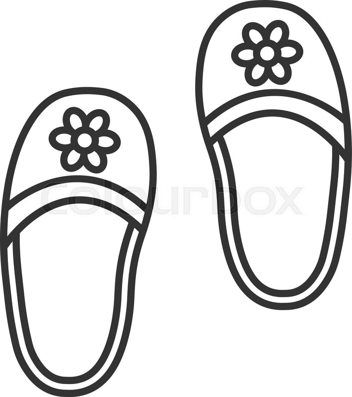 Bedroom slippers linear icon