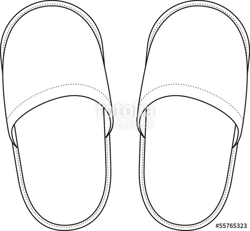 Vector fashion illustration of home slippers