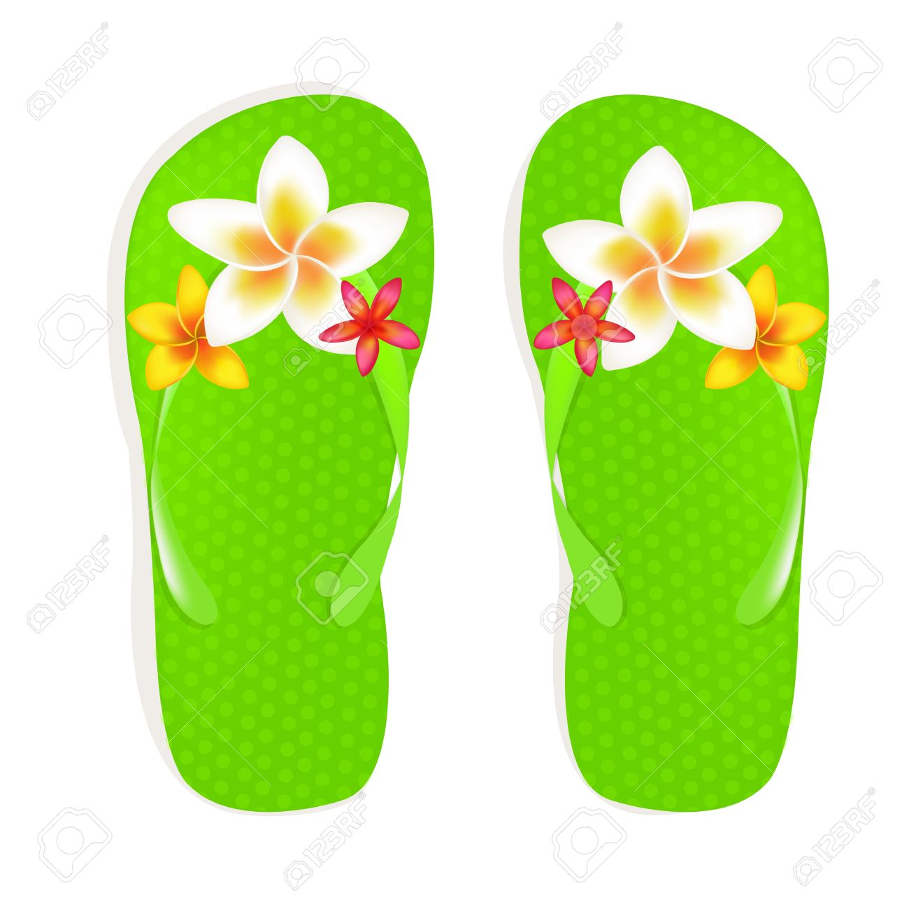 Hawaiian slippers clipart.