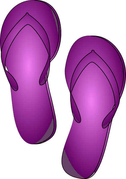 Purple flip flop.