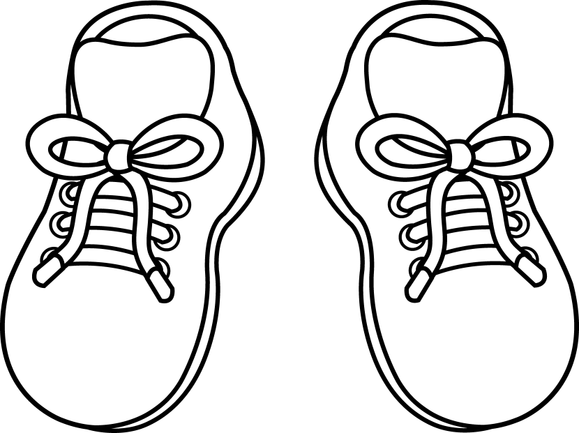 Slippers clipart black and white