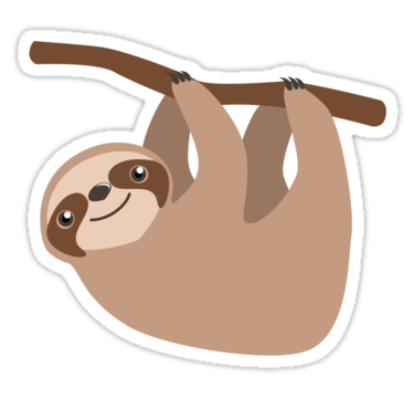 Animated sloth clipart.