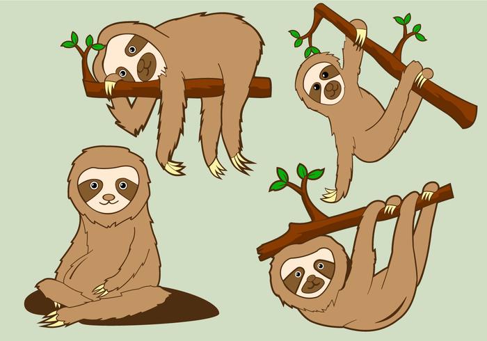 Funny Sloth Pose Illustration