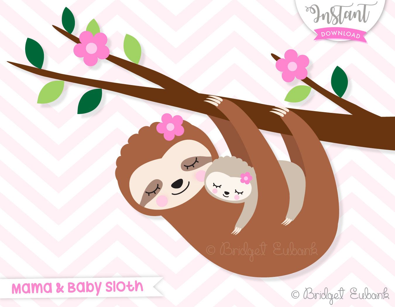 Sloth clipart mother.