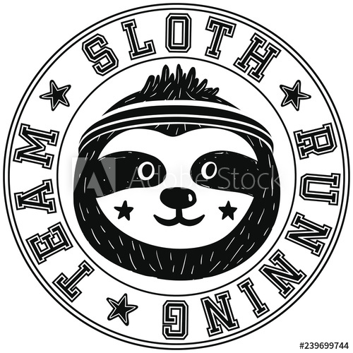Cool vector sloth running team illustration for t