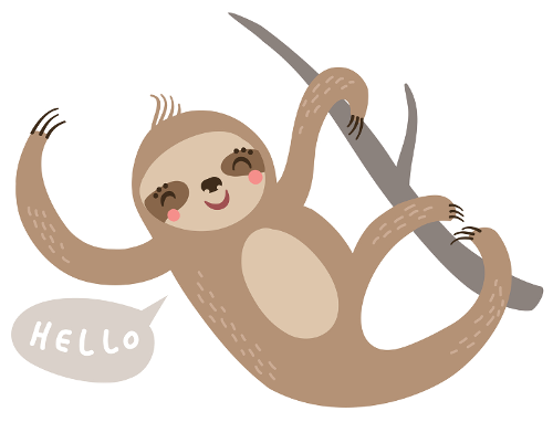 Sloth clipart cute pencil and in color sloth