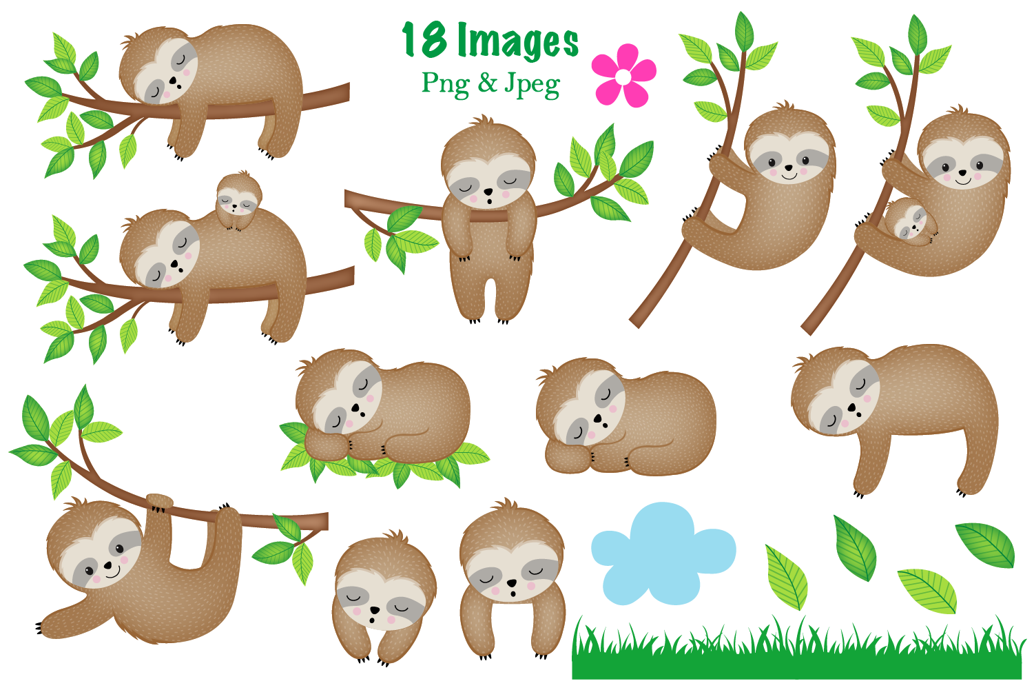 Sloth clipart,Sloth graphics