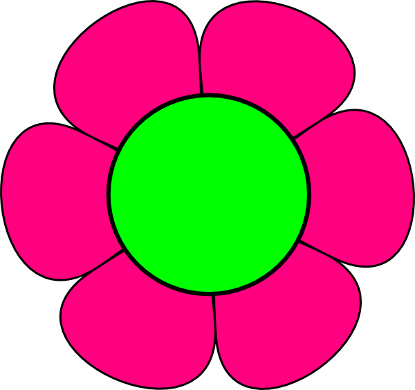 Large Green And Pink Flower Clip Art at Clker