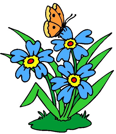 small flower clipart blue