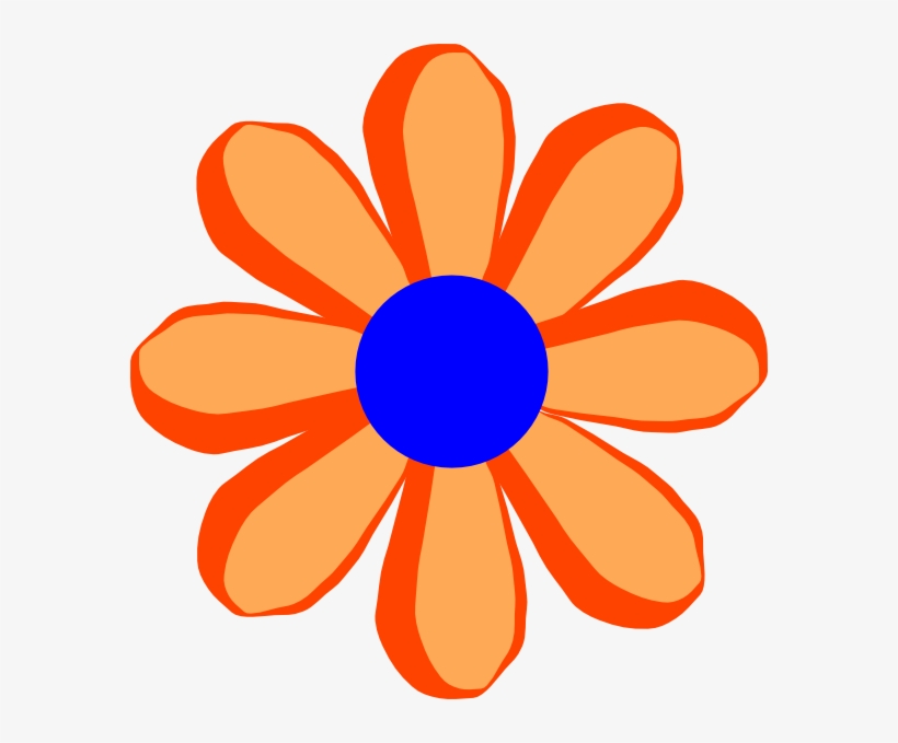 Orange flower clipart.