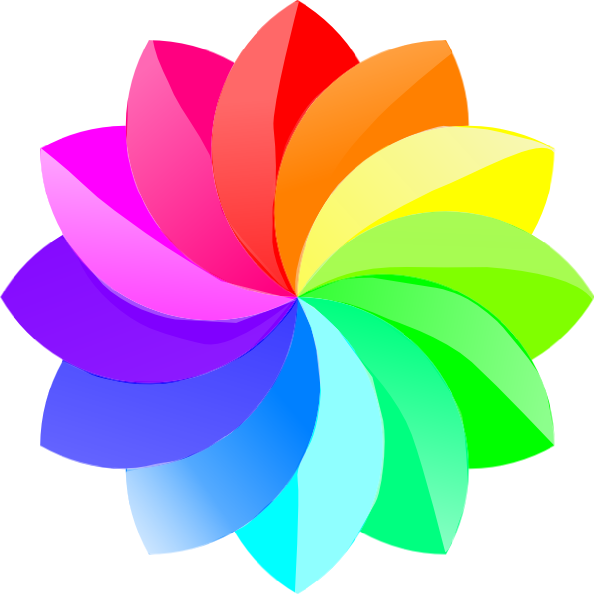 Shaded rainbow flower.