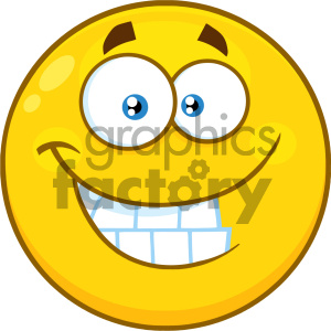 Royalty Free RF Clipart Illustration Funny Yellow Cartoon Smiley Face  Character With Smiling Expression And Protruding Tongue Vector Illustration