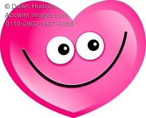 Clipart Illustration of a Happy Smiling Pink Love Heart