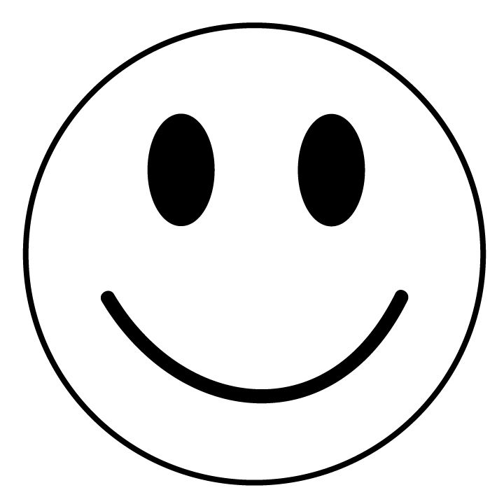 smiley clipart black and white