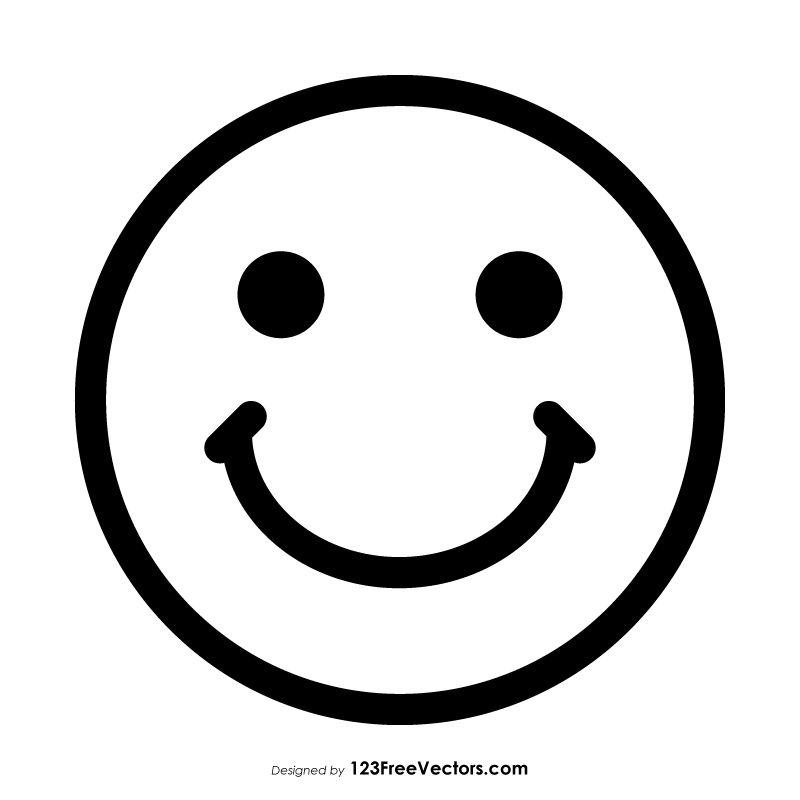 Smiley Face Emoji Outline