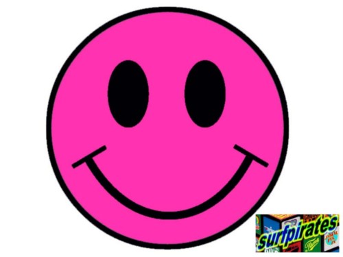 Pink smiley faces.