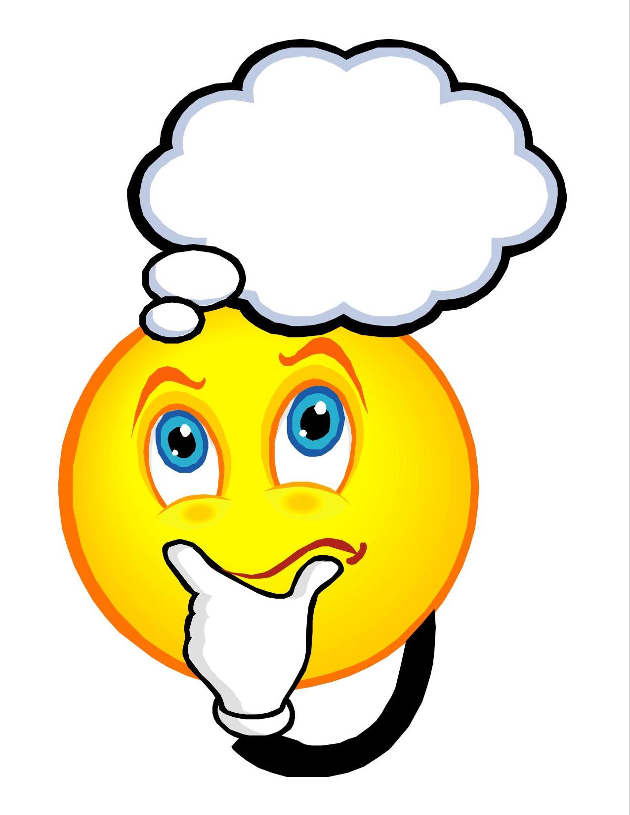 Thinking smiley clipart