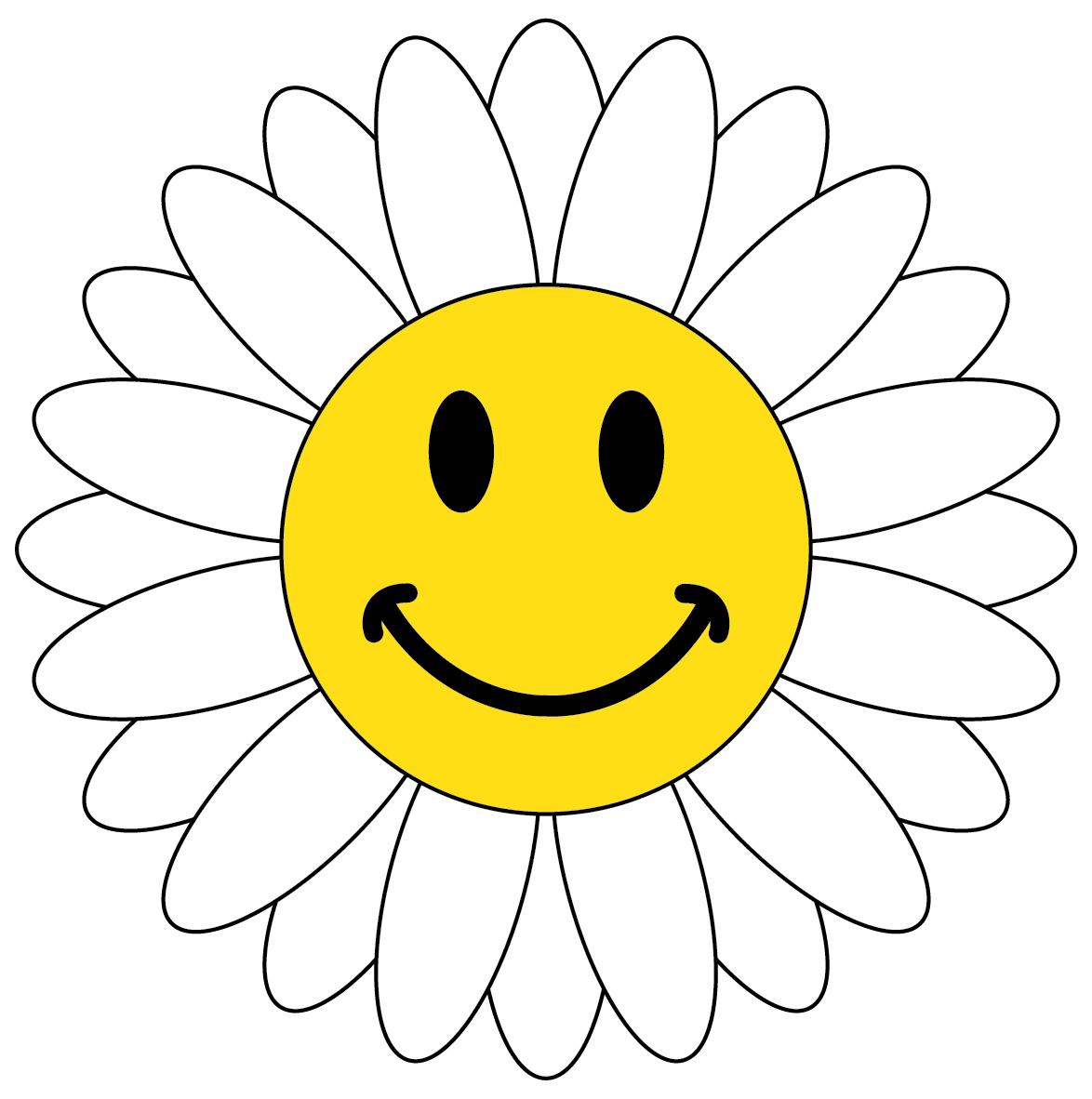 smiley face clipart flower