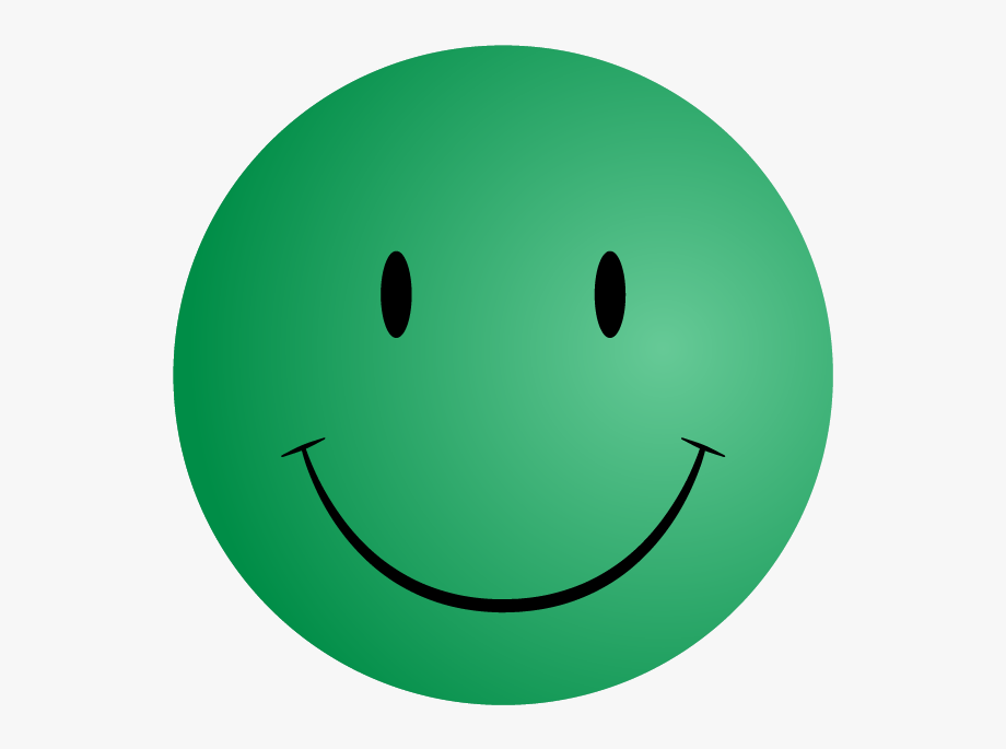 Green happy face.