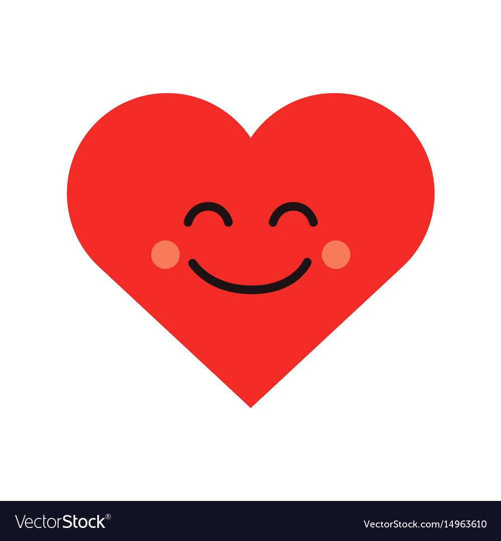 Cute heart emoji smiling face icon