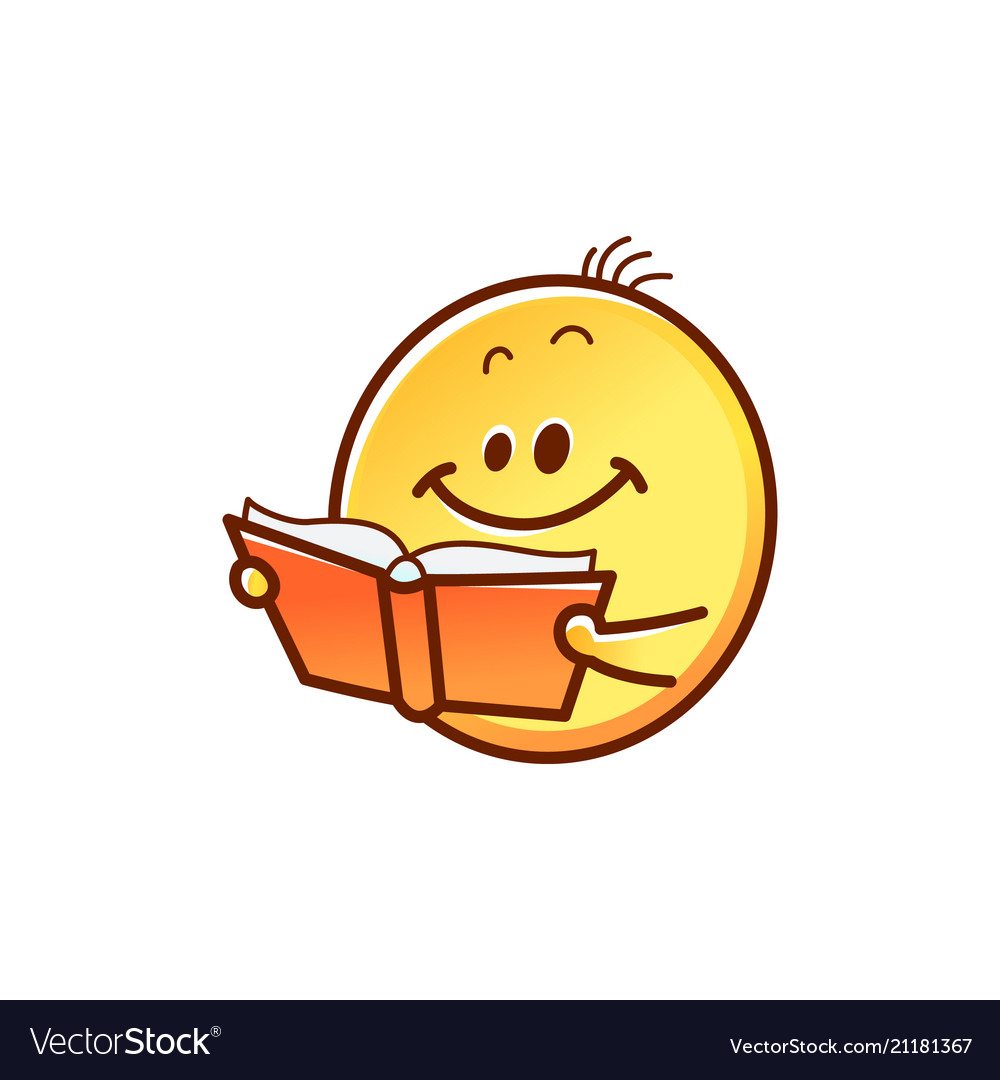 Smiley face reading book