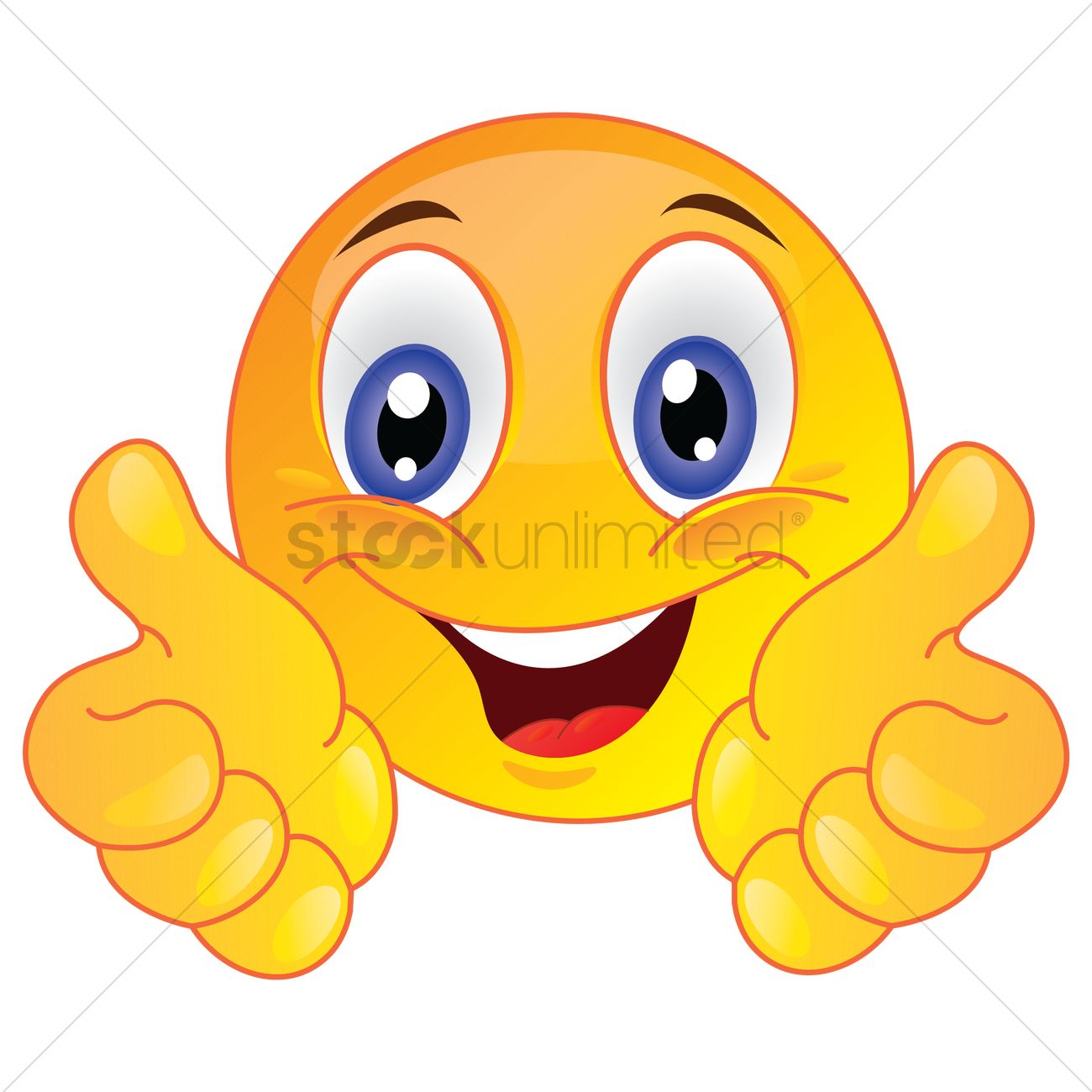 Smiley face showing thumbs up Vector Image