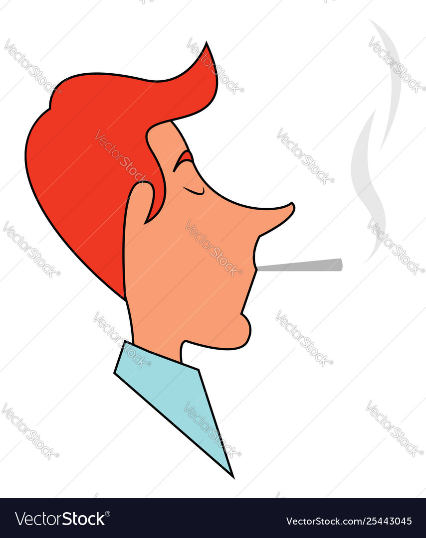 Clipart a man smoking a cigarette bud set on