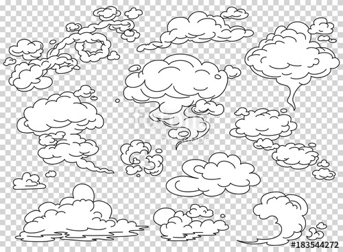 Comic book steam clouds set