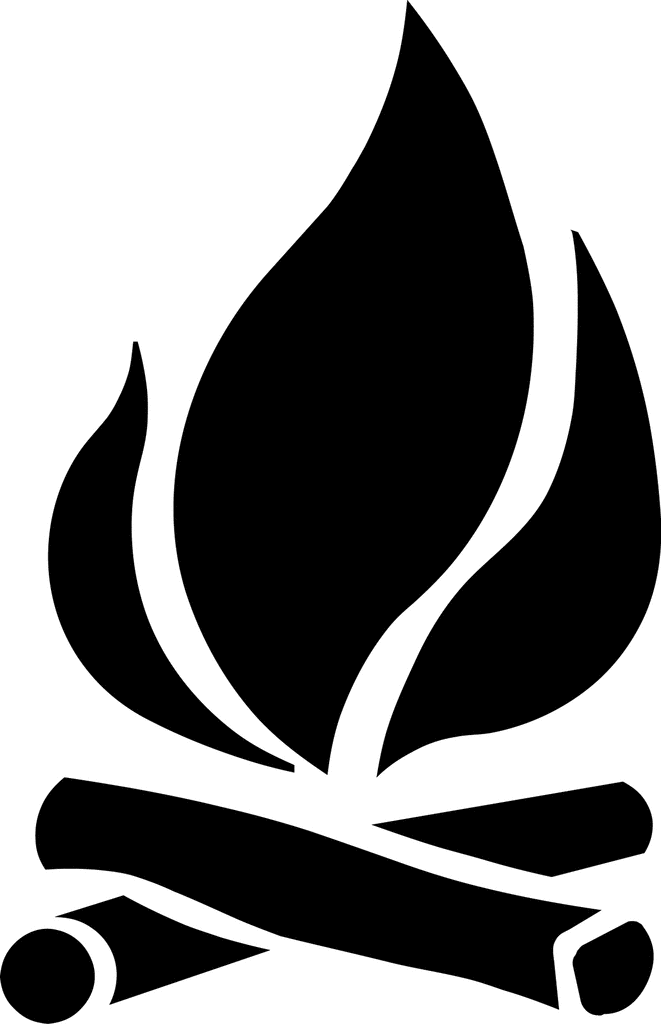 Campfires silhouette clipart.
