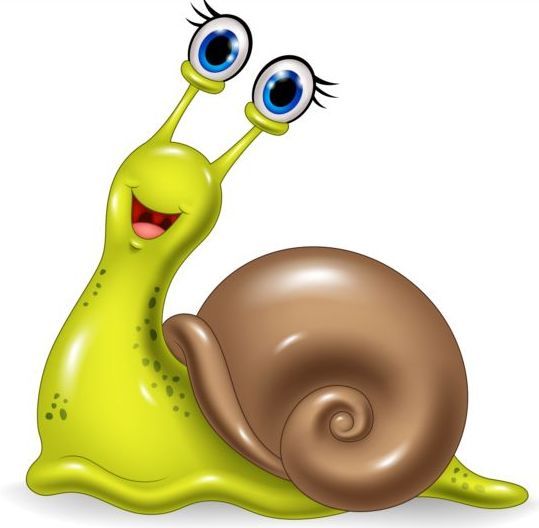 Lovely cartoon snails vector