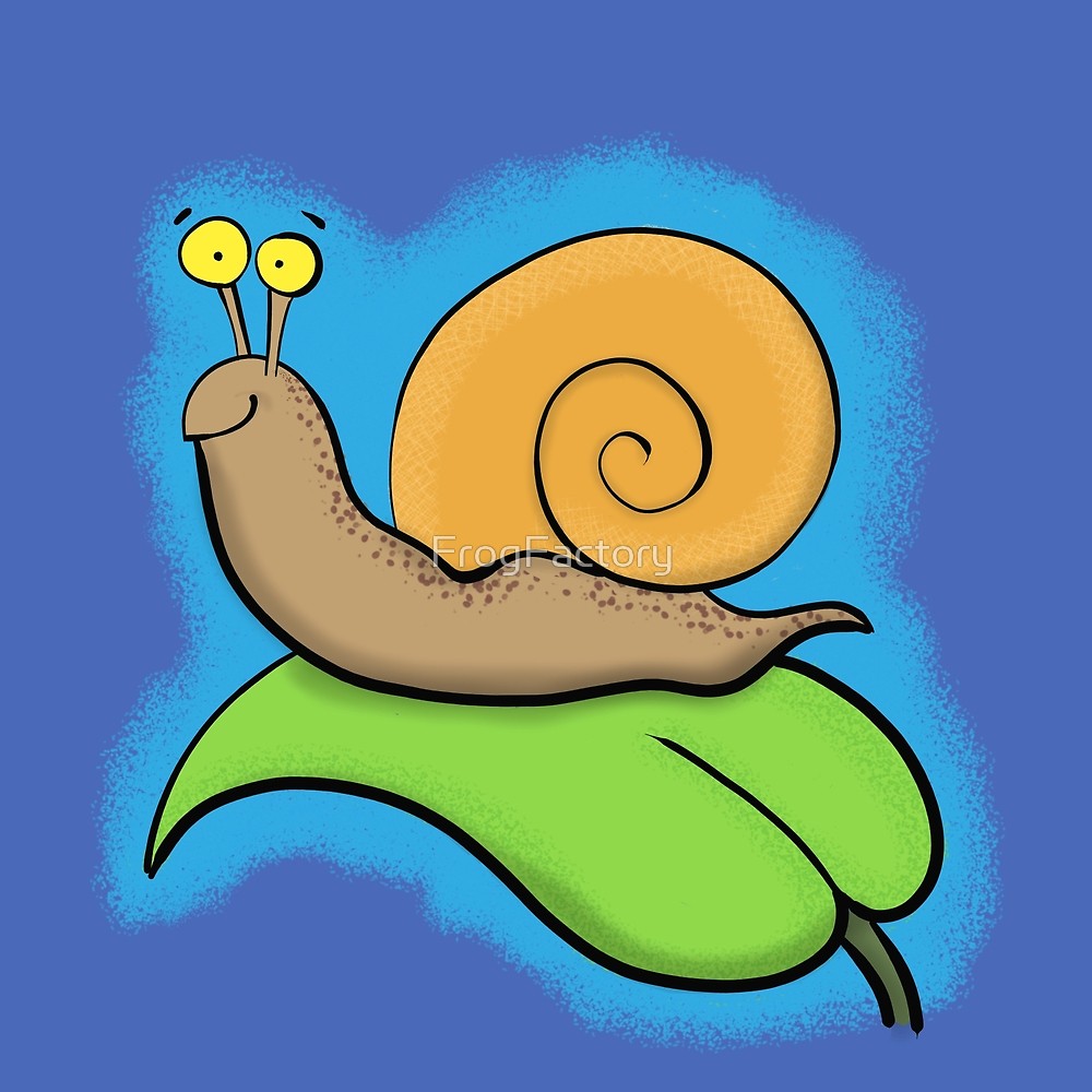 Cute, happy, colourful snail cartoon