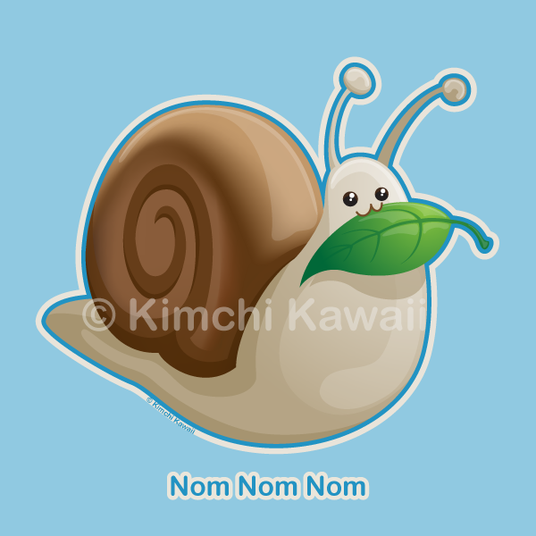 Kawaii snail kimchikawaii.